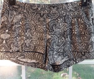 Express size 4 black and white paisley dress shorts